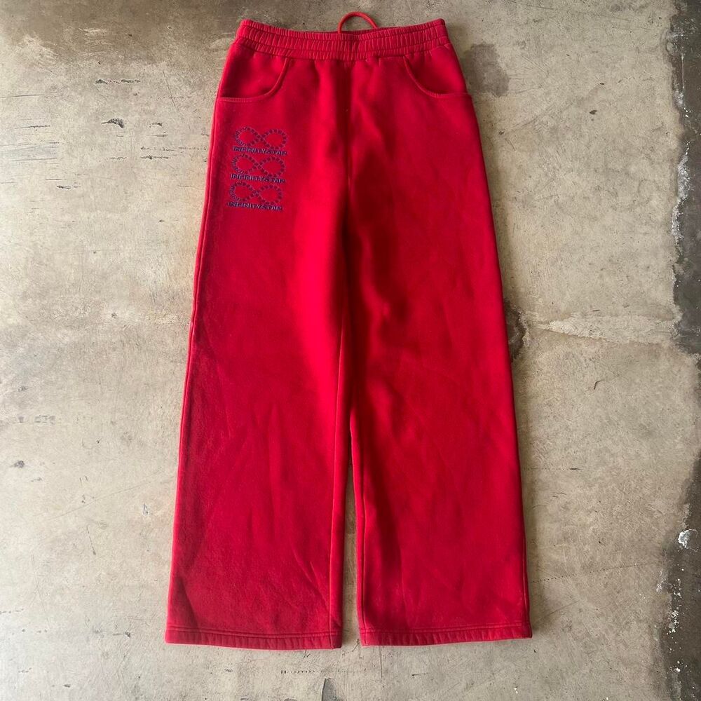 InfinityStar y2k straight wide leg sweatpants red mens size S Small